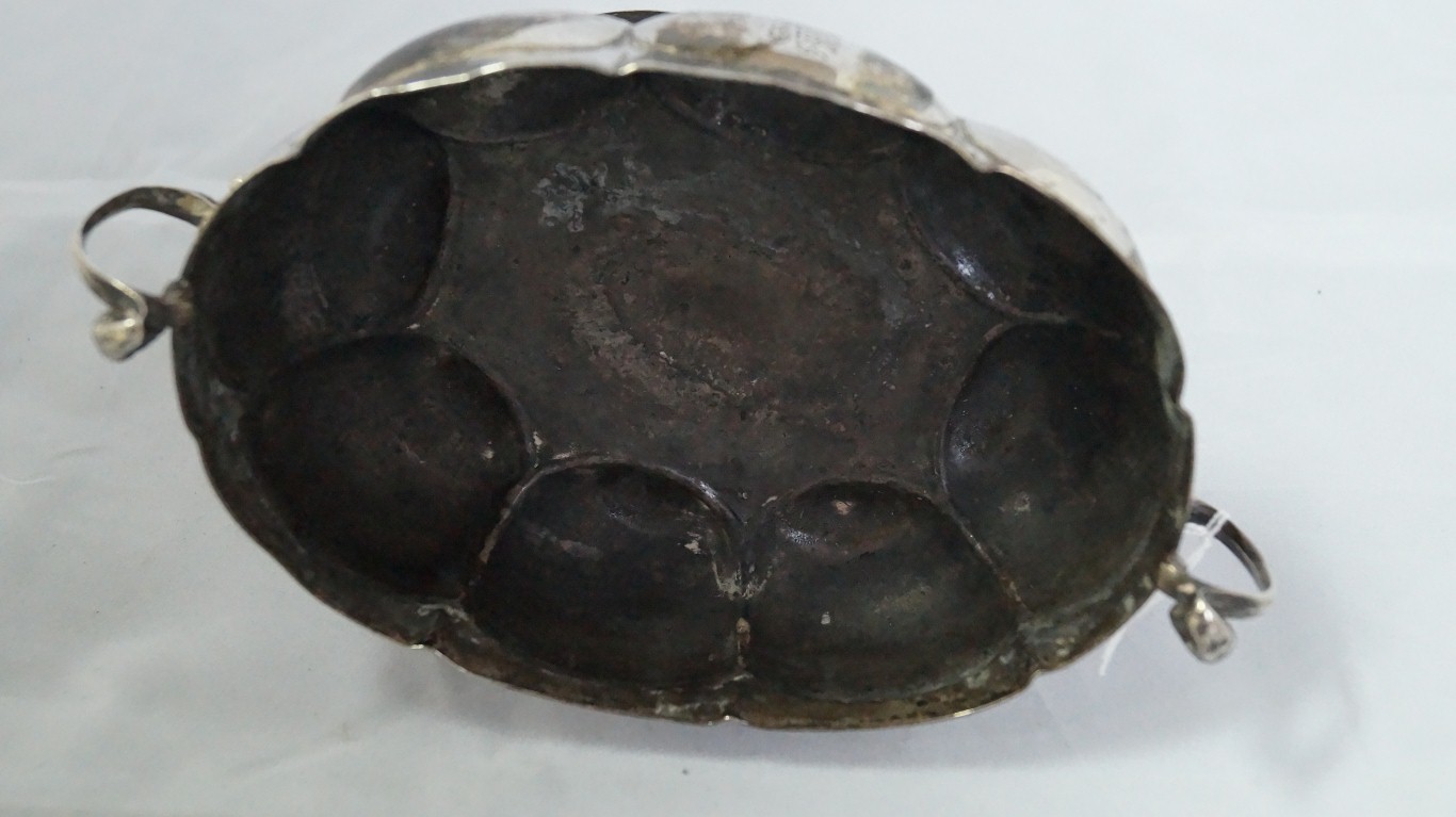 A Dutch silver oval footed two handled b - Image 2 of 4