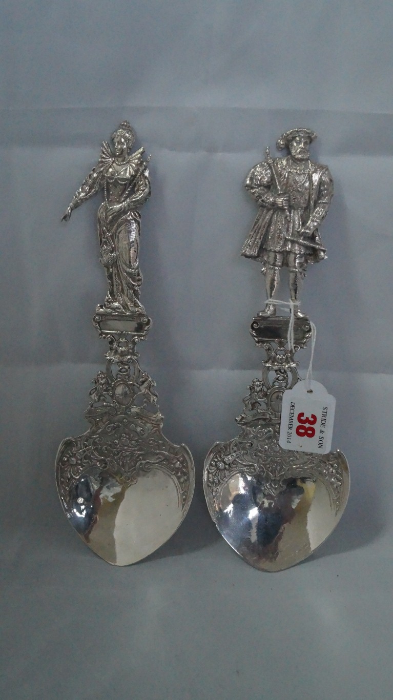 A pair of continental silver spoons, by