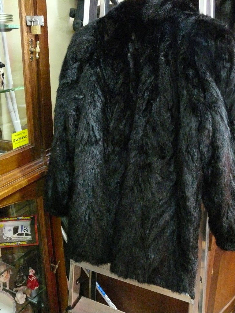 A black mink three-quarter fur coat; tog - Image 2 of 2