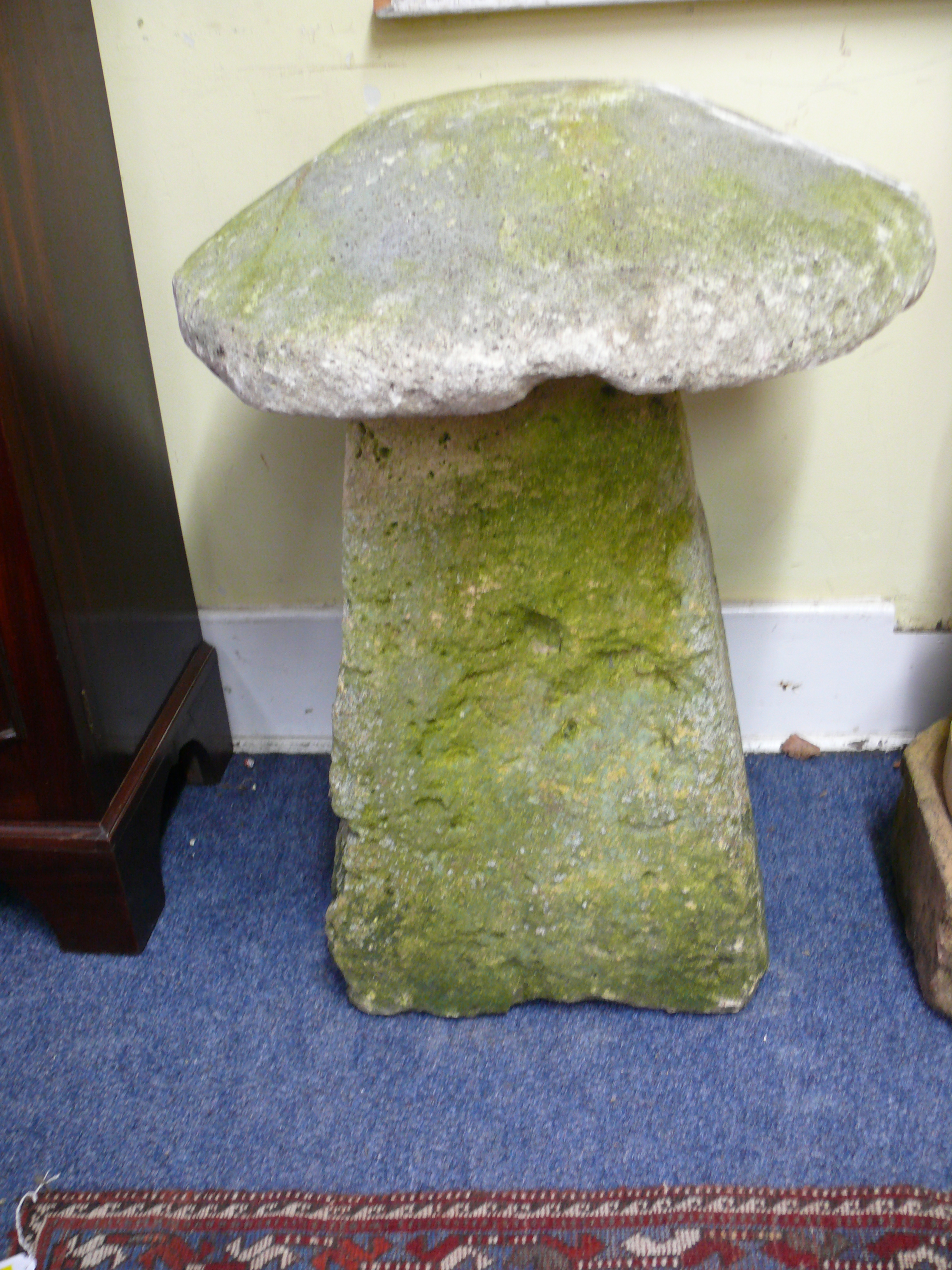 A pair of antique weathered stone staddl - Image 4 of 6
