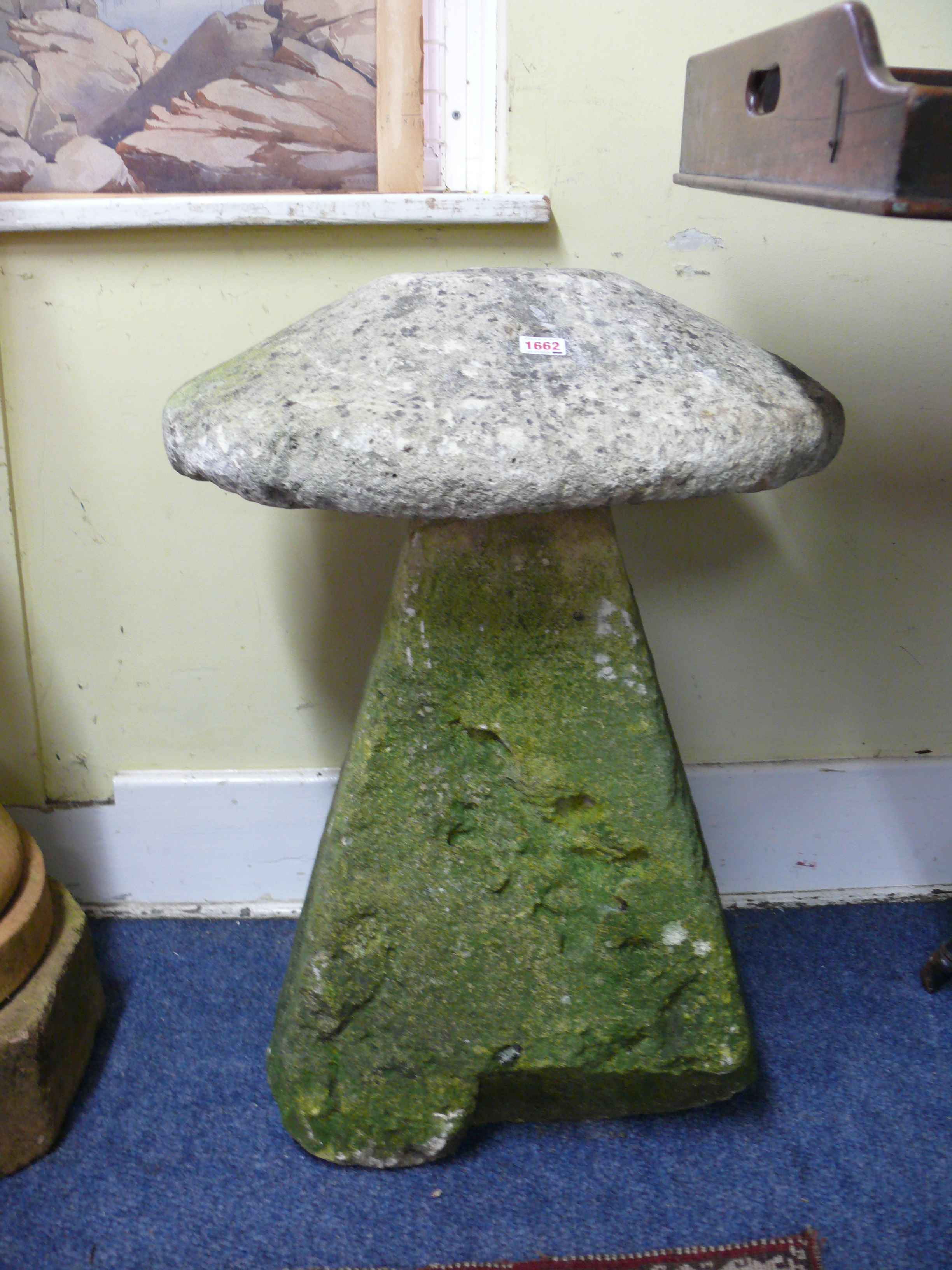 A pair of antique weathered stone staddl - Image 6 of 6