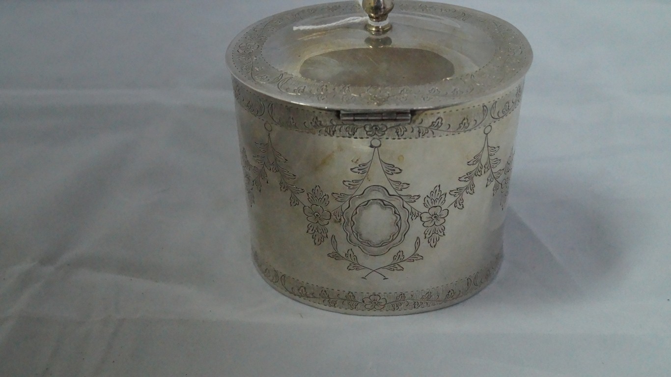 A Portuguese white metal tea caddy, of o - Image 4 of 5