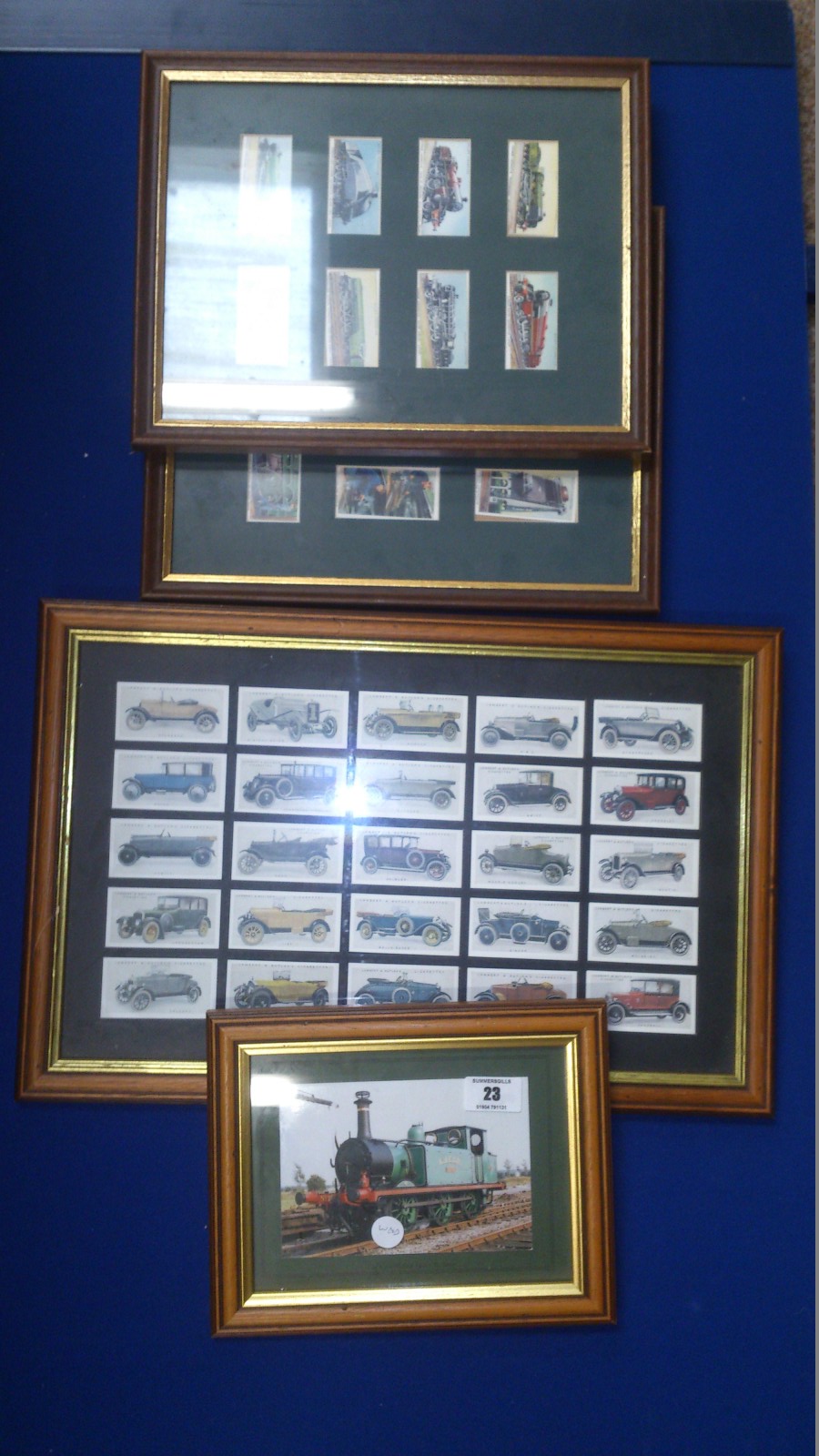 Cigarette cards of trains and cars