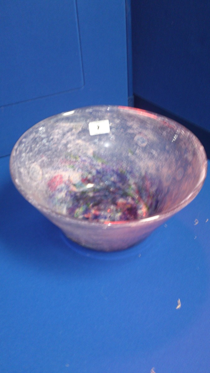 Purple glass bowl (damaged)