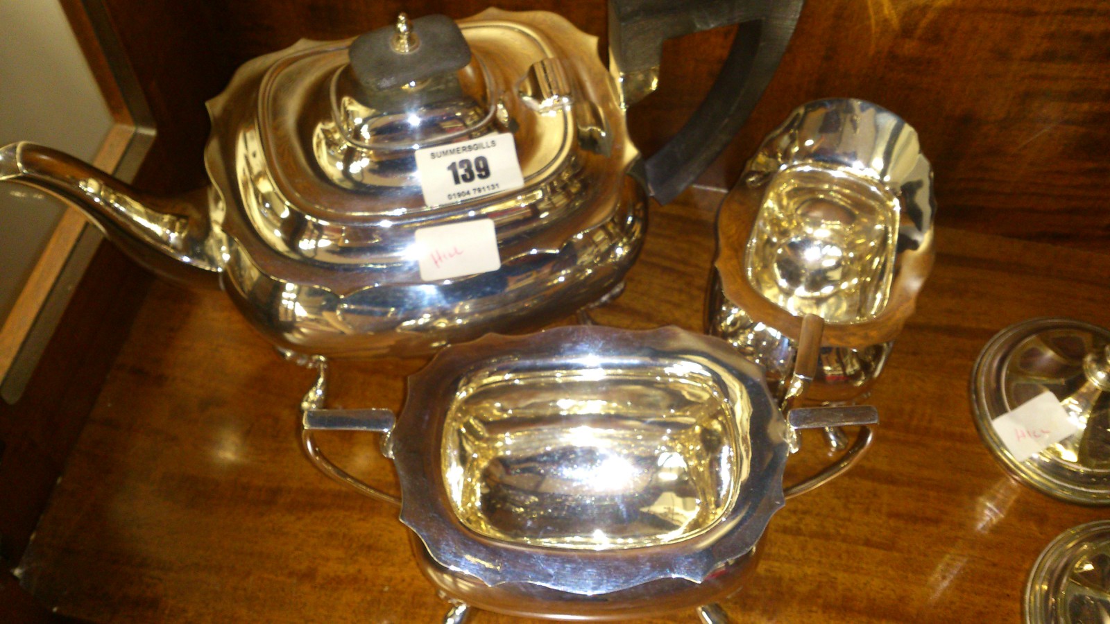 3 pce silver tea set