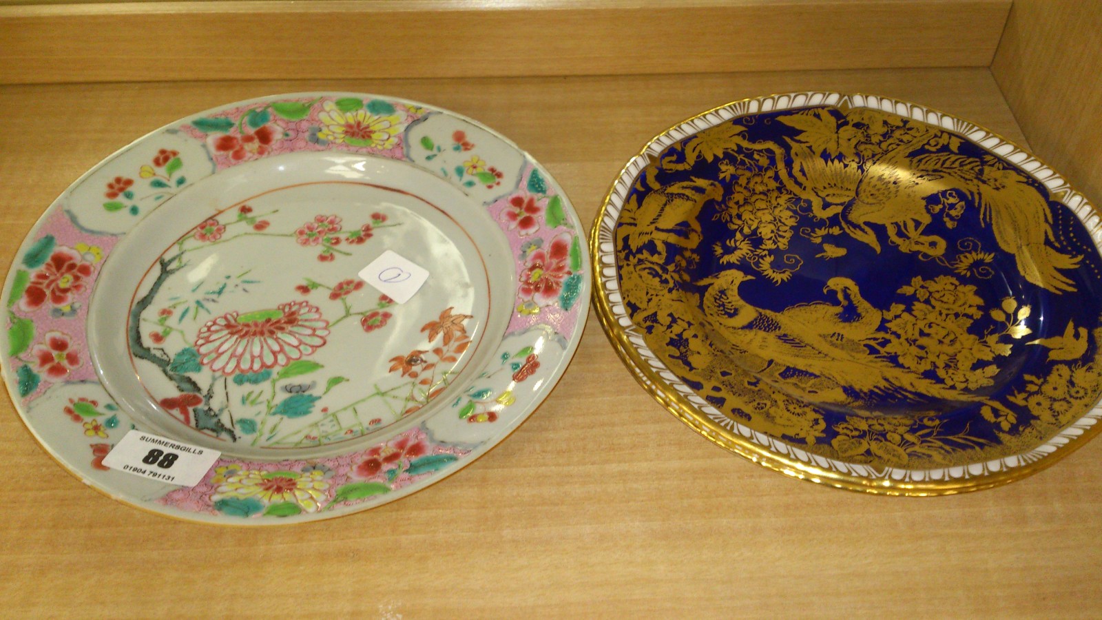 2 Royal Crown derby plates and oriental plate