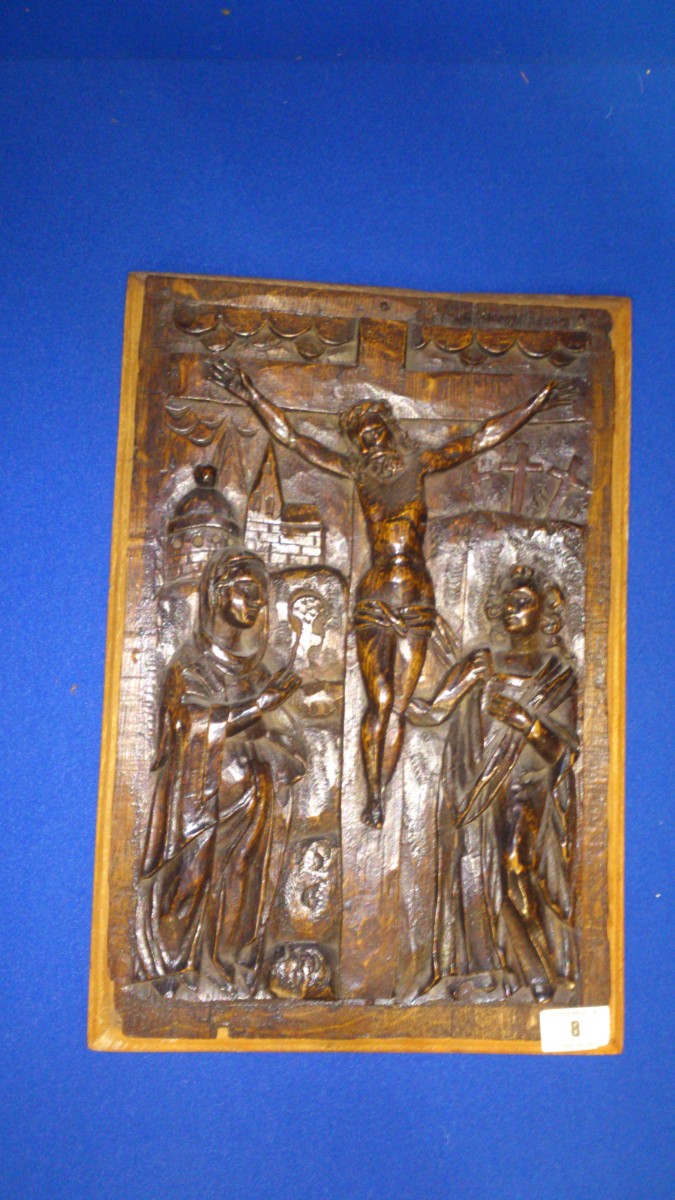 wooden plaque of Christ