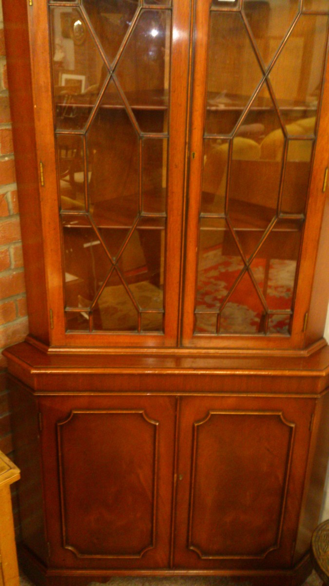 reproduction corner cupboard