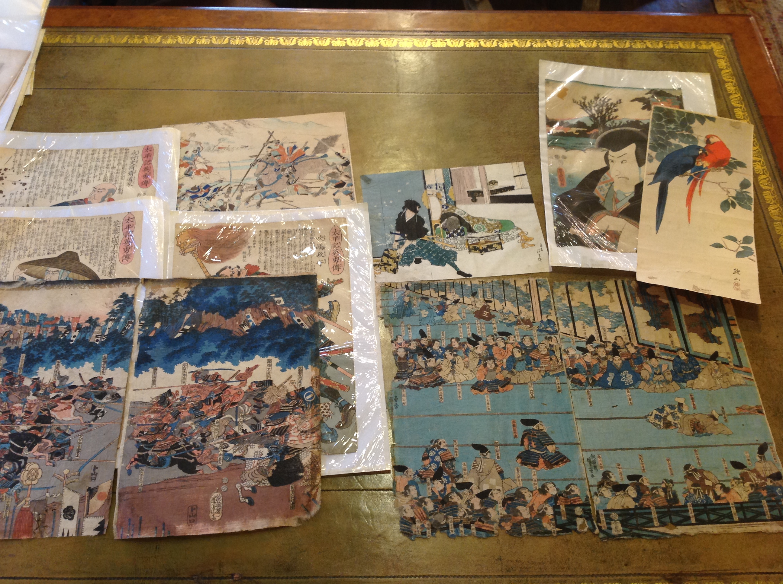 A COLLECTION OF 18TH & 19TH CENTURY JAPANESE COLOURED WOODBLOCKS AND WATERCOLOURS Of Samurai battles