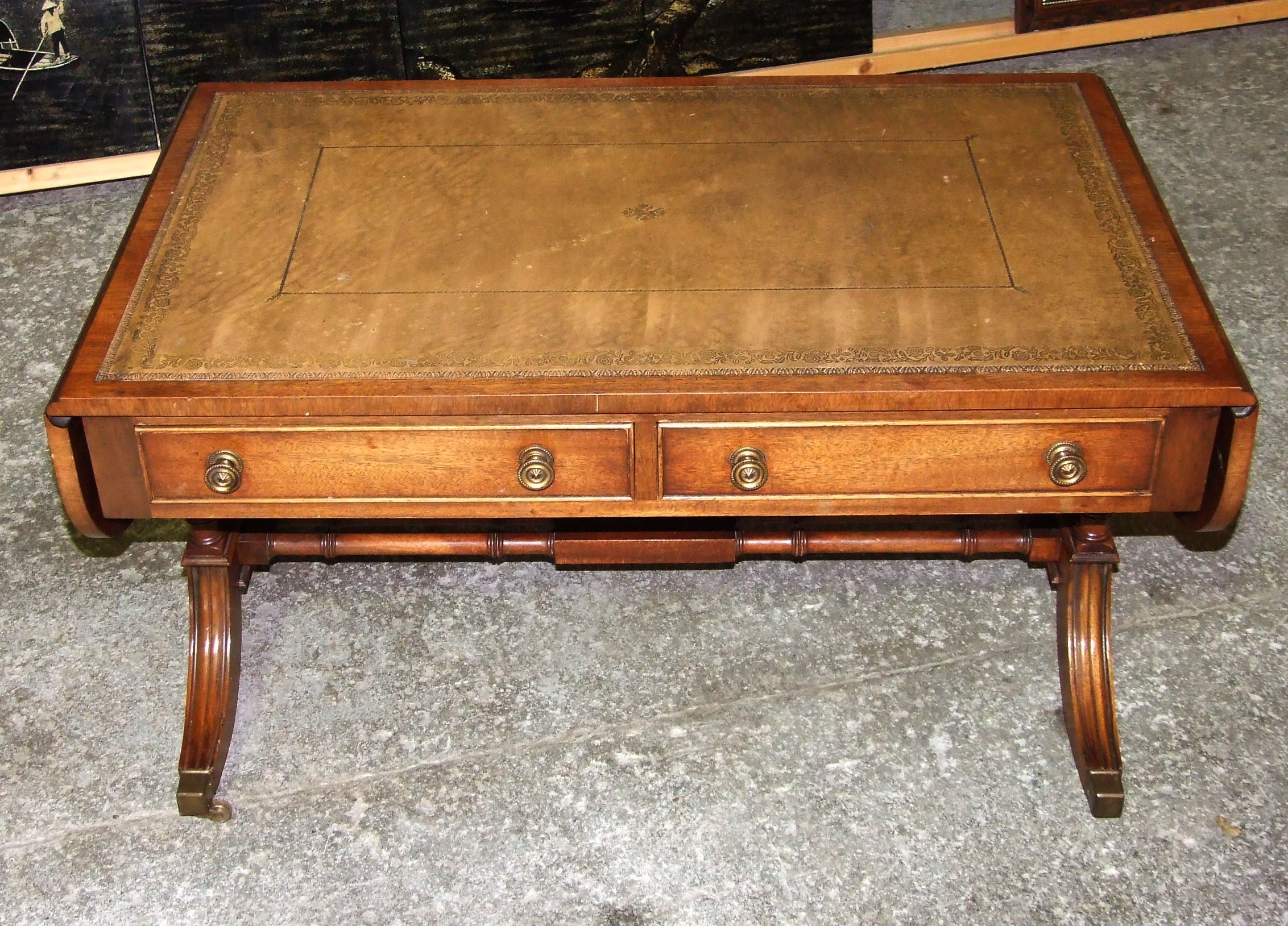 Reproduction 2 Drawer Sofa Table.