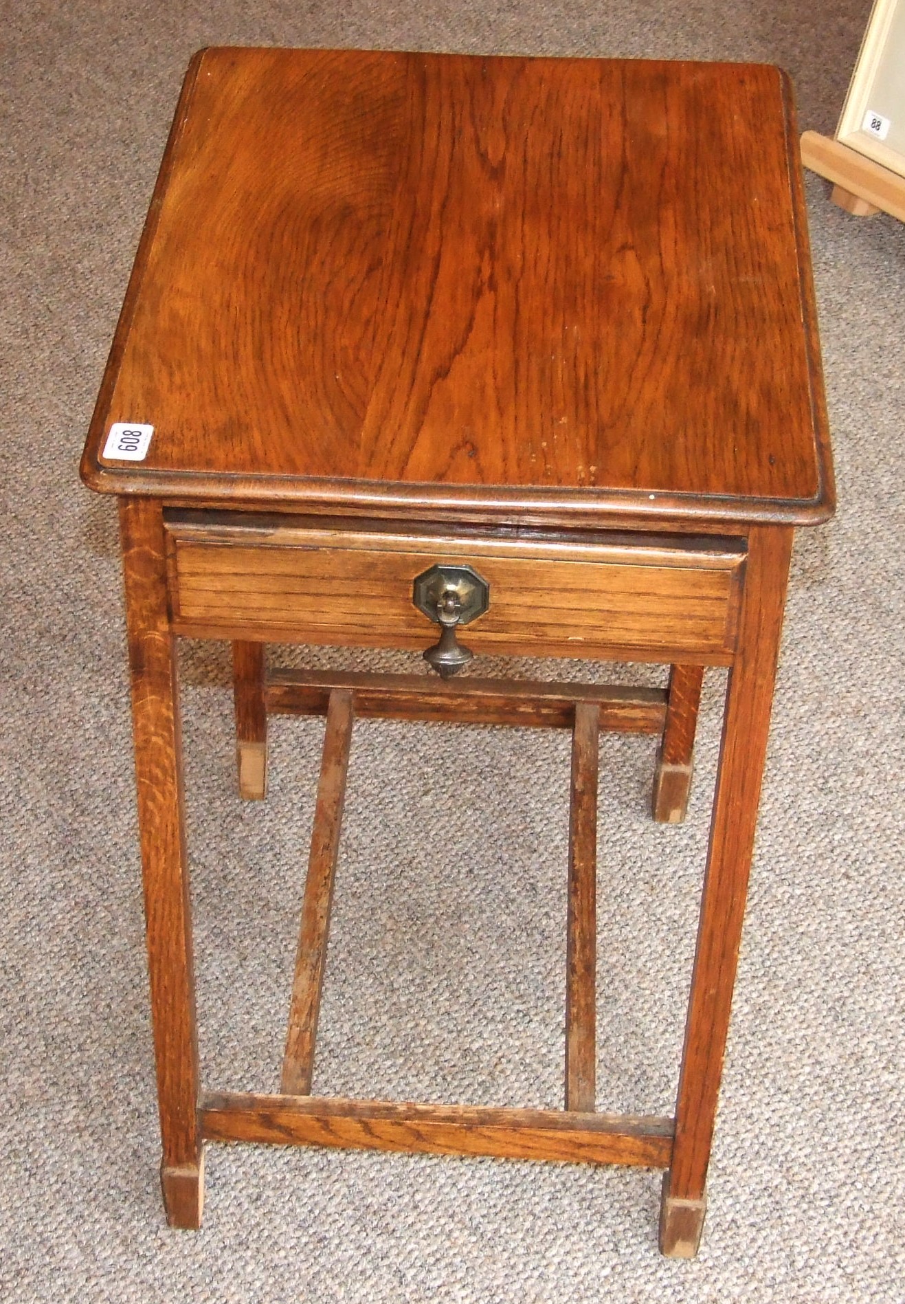 Oak Stained Hall Table with Single Drawer