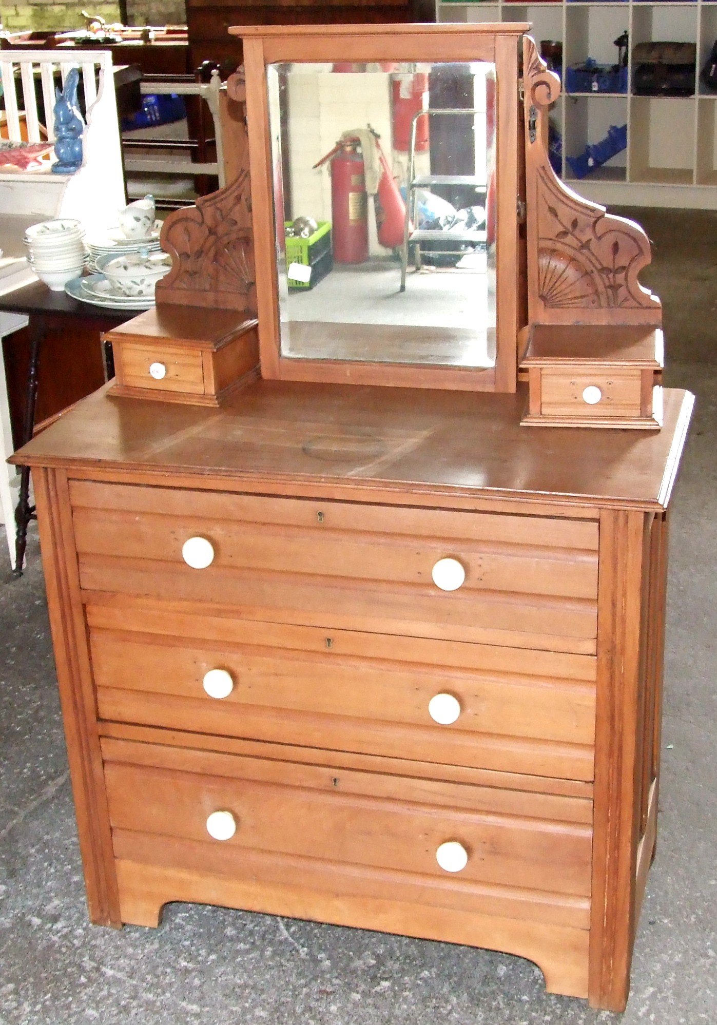 Edwardian Stripped Pine Dressing Table