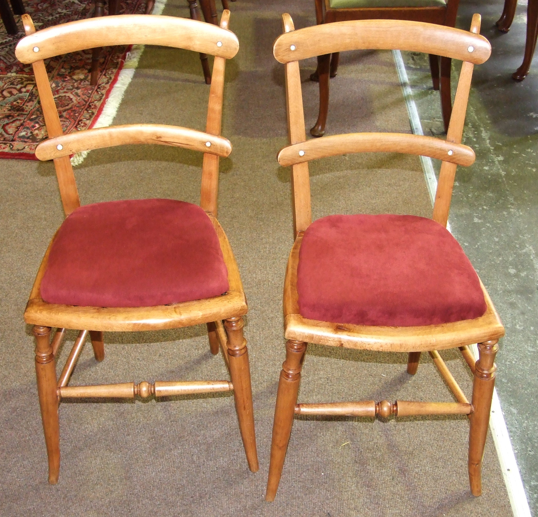 Pair of Victorian Beech Side Chairs