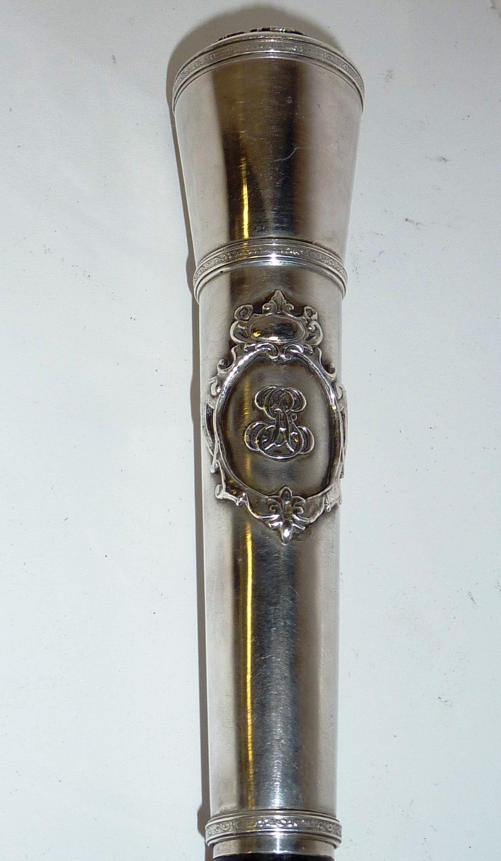 A Sword Stick with silver mounted handle, the handle with hinged lid opening to reveal interior with - Image 2 of 2