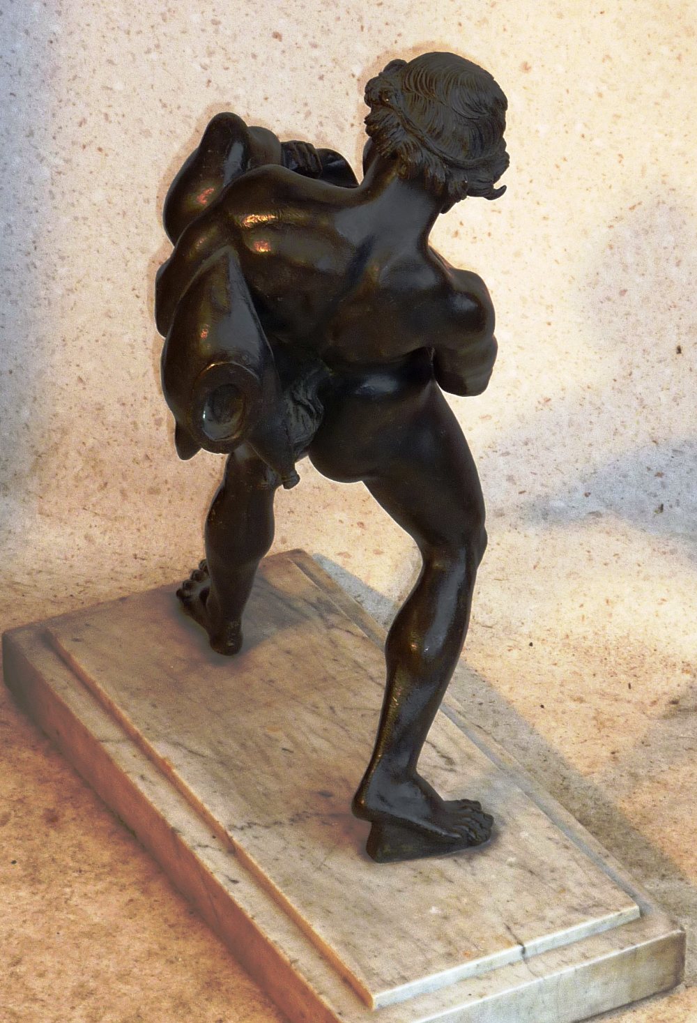 A large Italianate Classical style patinated Bronze Sculpture, possibly Bacchus or Dionysus (God - Image 2 of 3