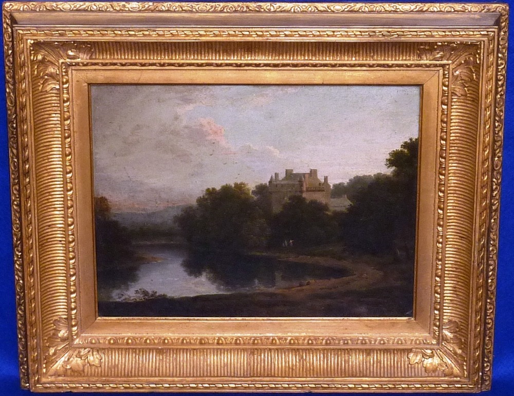 Attributed to Patrick Nasmyth (British, 1787-1831), "Carrick House" Oil on Board, depicting
