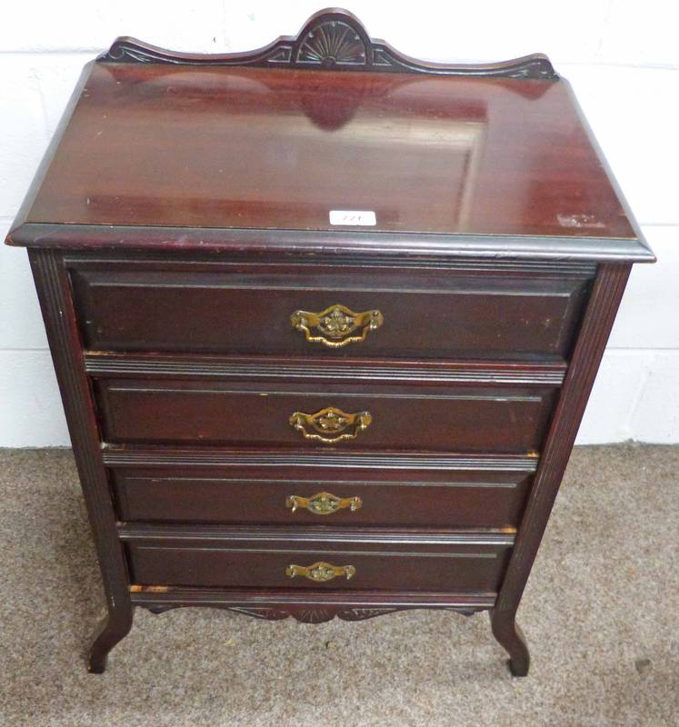 LATE 19TH CENTURY MAHOGANY 4 DRAWER BEDSIDE CHEST