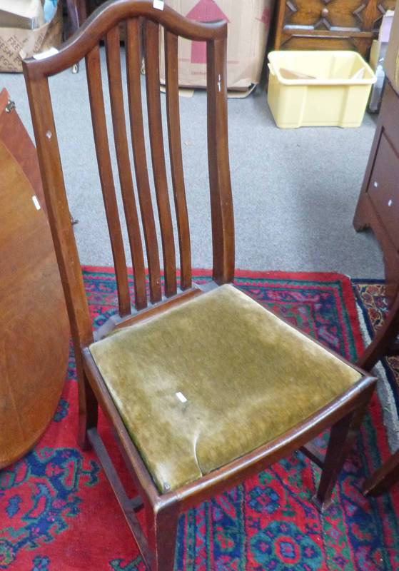 SET OF 4 EARLY 20TH CENTURY MAHOGANY DINING CHAIR ON SQUARE SUPPORTS