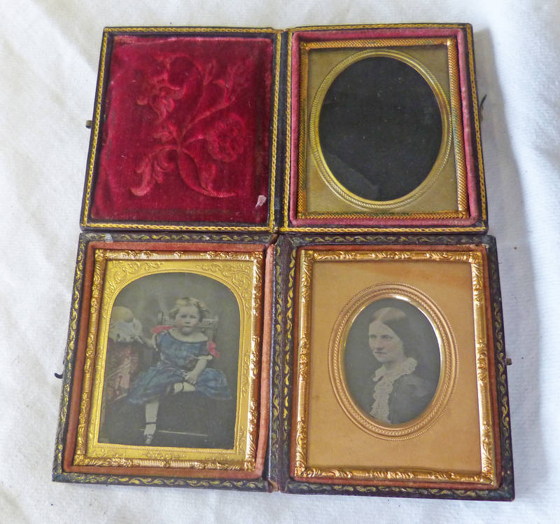 DAGUERREOTYPE PORTRAIT OF YOUNG GIRL & ONE OTHER CASE