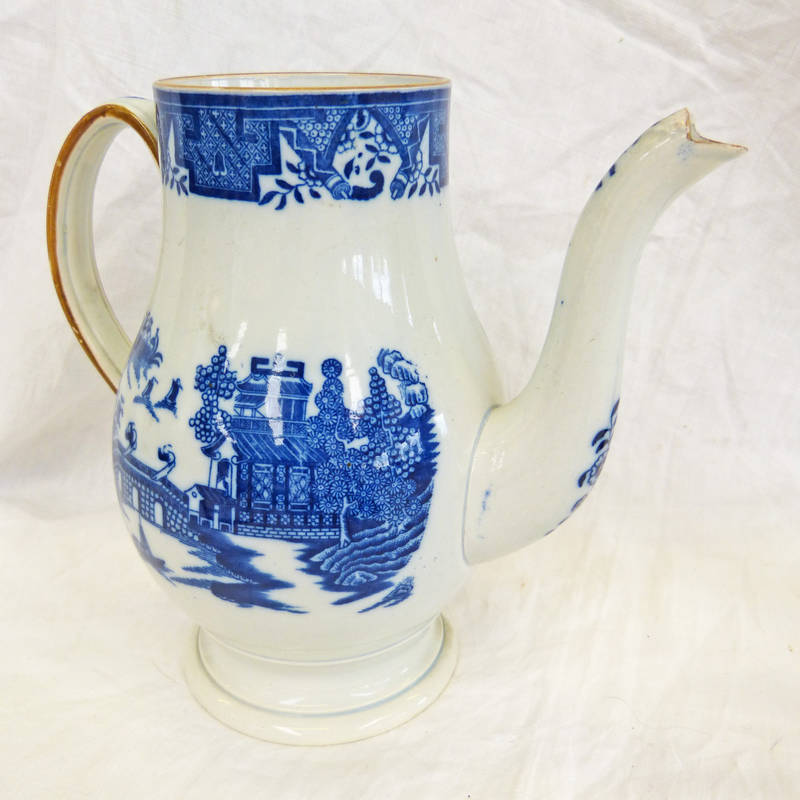BLUE AND WHITE COFFEE POT, 20.5CM