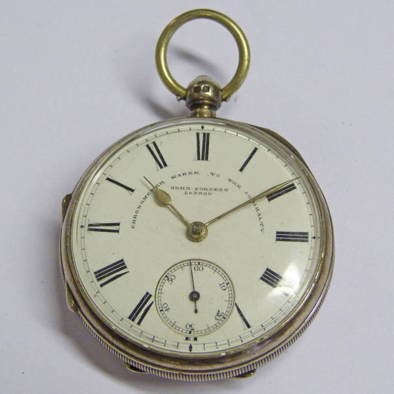 SILVER CASED POCKET WATCH BY JOHN FORREST LONDON, THE CASE CHESTER 1898, WITH ENGINE TURNED