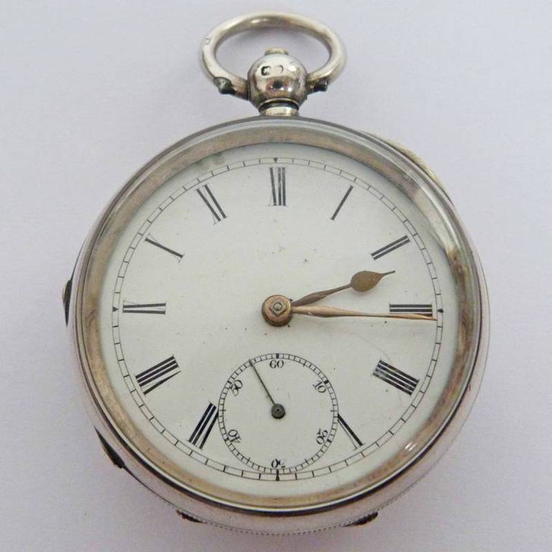 SILVER OPEN FACE POCKET WATCH BY W H JAGO PAIGNTON WITH MOVEMENT NUMBERED 309422, BIRMINGHAM 1876