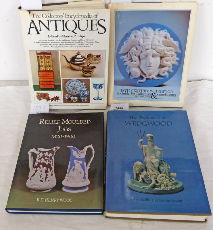 THE DICTIONARY OF WEDGWOOD BY ROBIN REILLY AND GEORGE SAVAGE 1ST 1980, RELIEF-MOULDED JUGS 1820-
