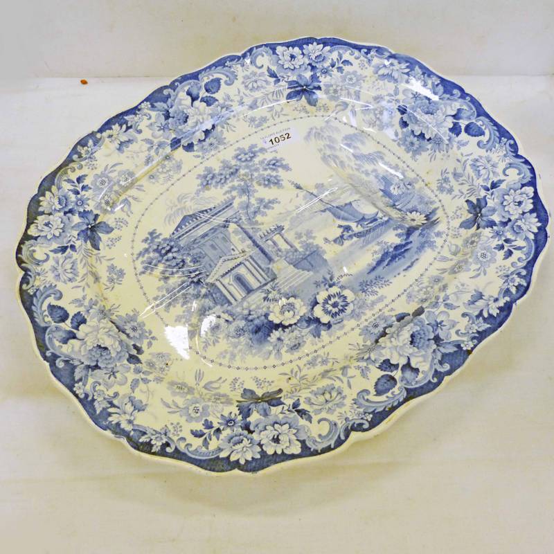 19TH CENTURY BLUE & WHITE ASHET