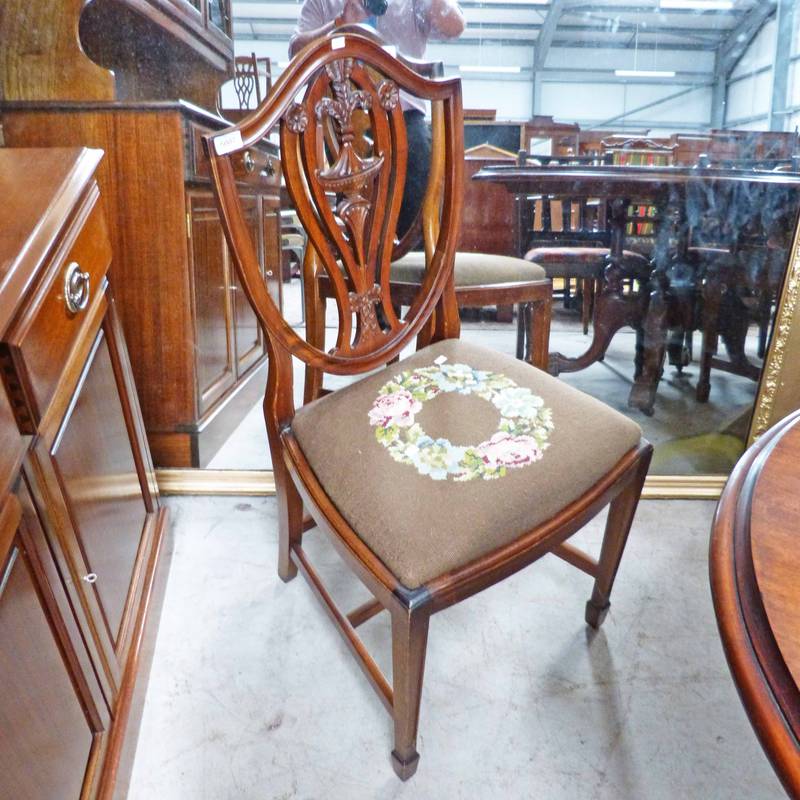 PAIR 20TH CENTURY MAHOGANY DINING CHAIRS AND 2 OTHER DINING CHAIRS