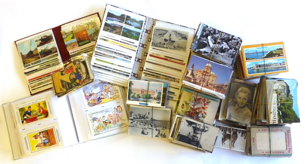 A Large Collection of Mixed Postcards, mainly post war cards, including comic, topography and