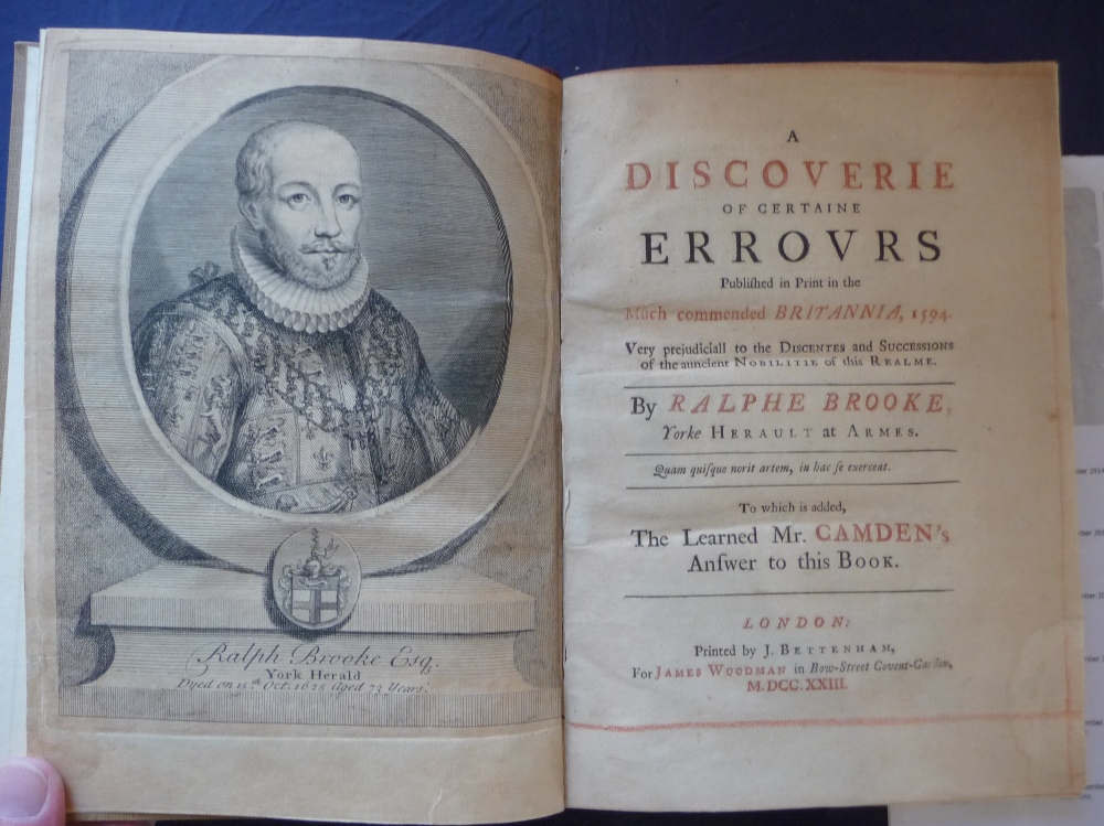 Brooke (Ralphe) A Discouverie of Certaine Errours ..., 1723-4, two volumes in one, three title - Image 2 of 9