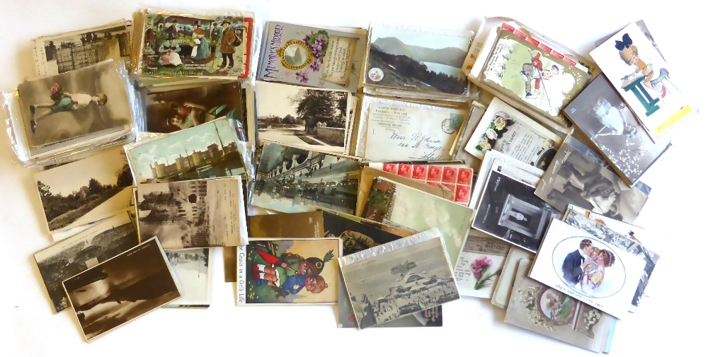 A Box of Mixed Postcards, containing approximately four hundred mainly pre war cards, including