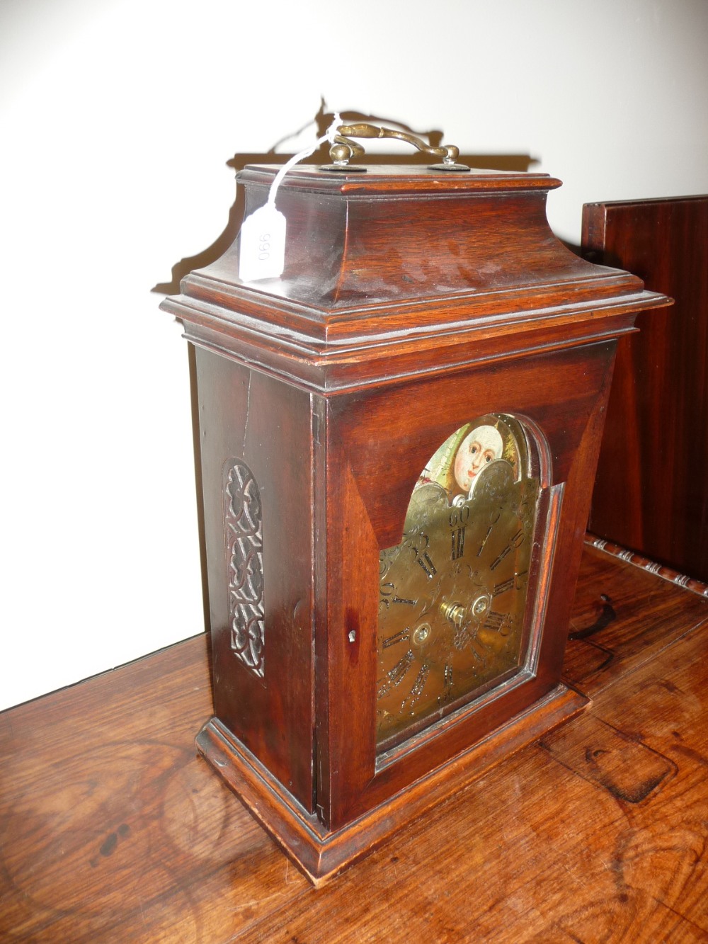 A Mahogany Striking Table Clock, signed Thos Moss, Frodsham, circa 1770, inverted bell top with - Image 2 of 8