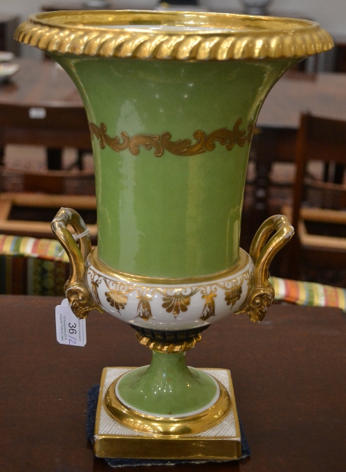 A Pair of Samson of Paris Porcelain Campana Vases, 19th century, in Derby style, painted with named - Image 6 of 11