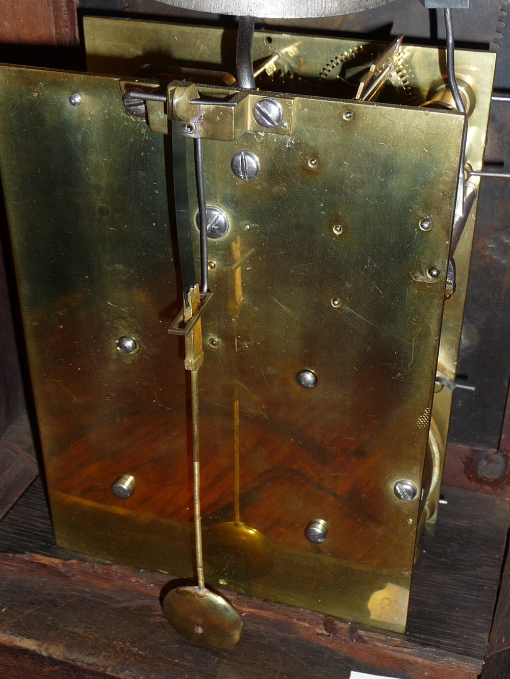 A Mahogany Striking Table Clock, signed Thos Moss, Frodsham, circa 1770, inverted bell top with - Image 8 of 8