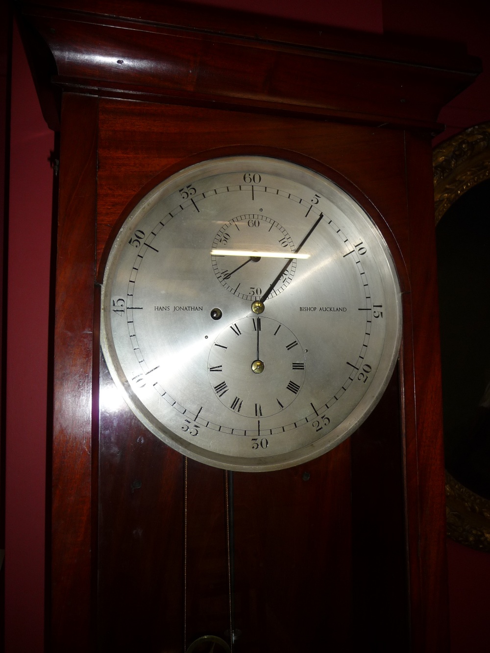 A Mahogany Regulator Wall Timepiece, signed Hans Jonathan, Bishop Auckland, glazed door, 12-inch - Image 6 of 13