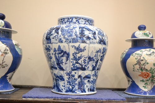 A Chinese Porcelain Baluster Jar, Kangxi period, painted in underglaze blue with flowering trees - Image 12 of 12