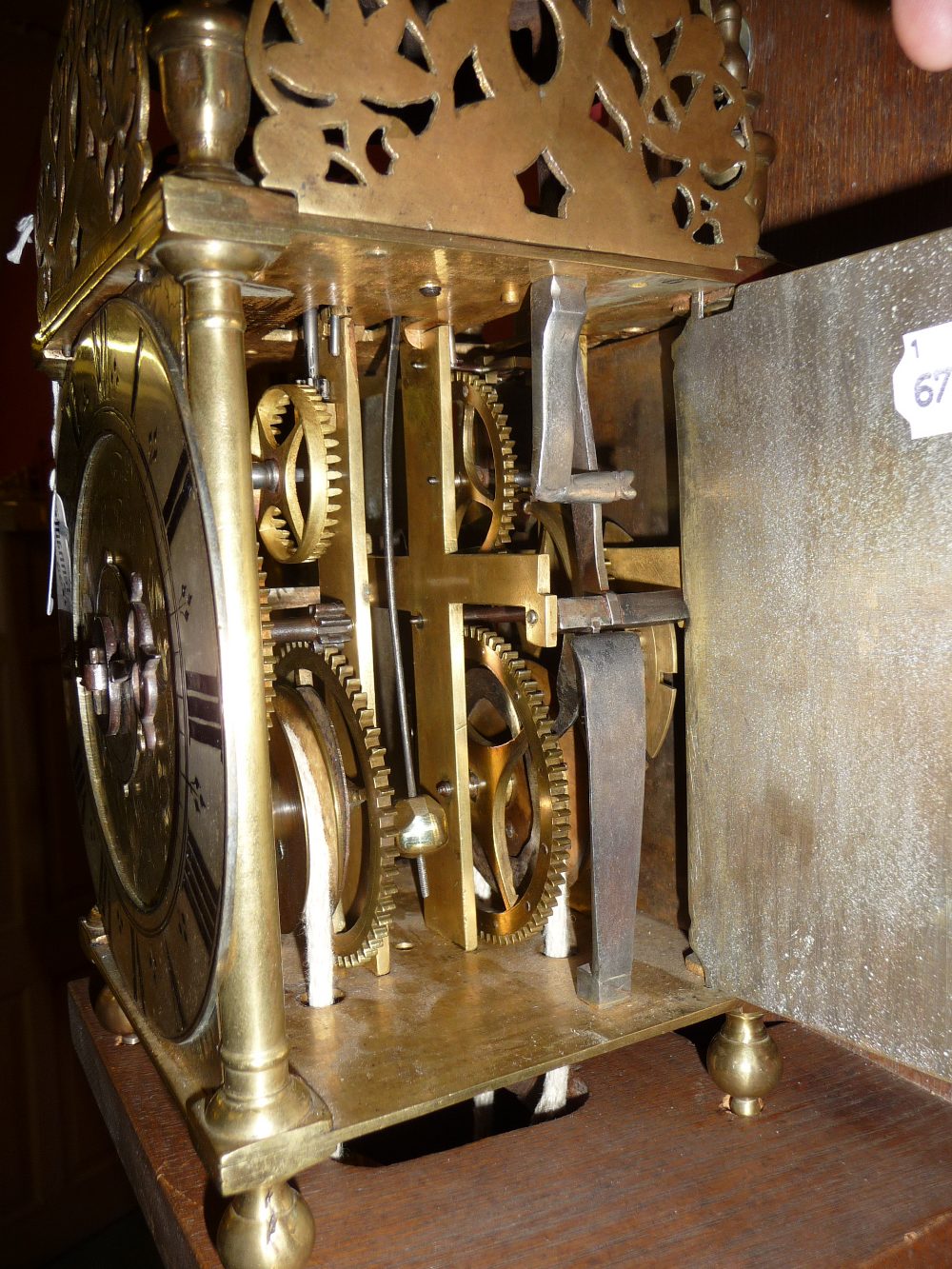 A Fine and Rare Brass Striking Lantern Clock, signed Thomas Ford, Bucks, Fecit, late 17th century, - Image 4 of 14