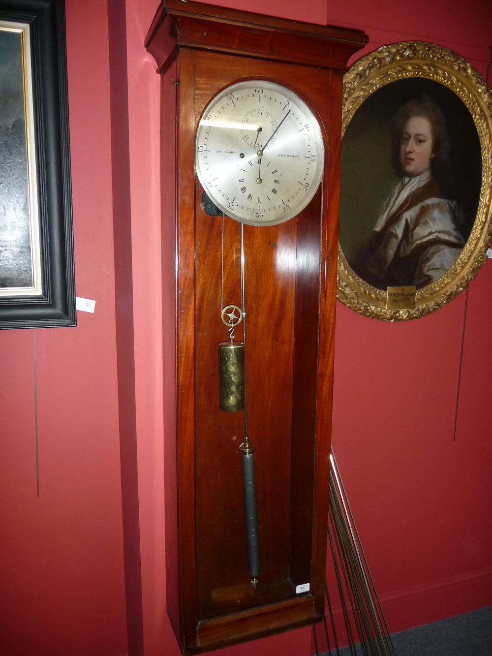 A Mahogany Regulator Wall Timepiece, signed Hans Jonathan, Bishop Auckland, glazed door, 12-inch - Image 2 of 13