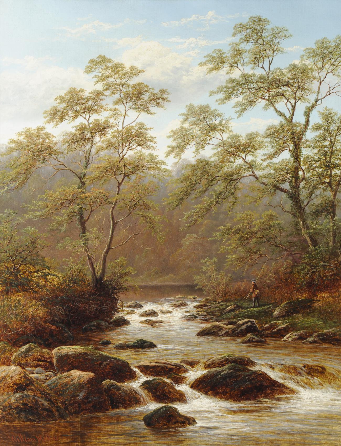 William Mellor (1851-1931)  ``On the Wharfe, Bolton Woods, Yorkshire``  Signed, oil on canvas, 89.