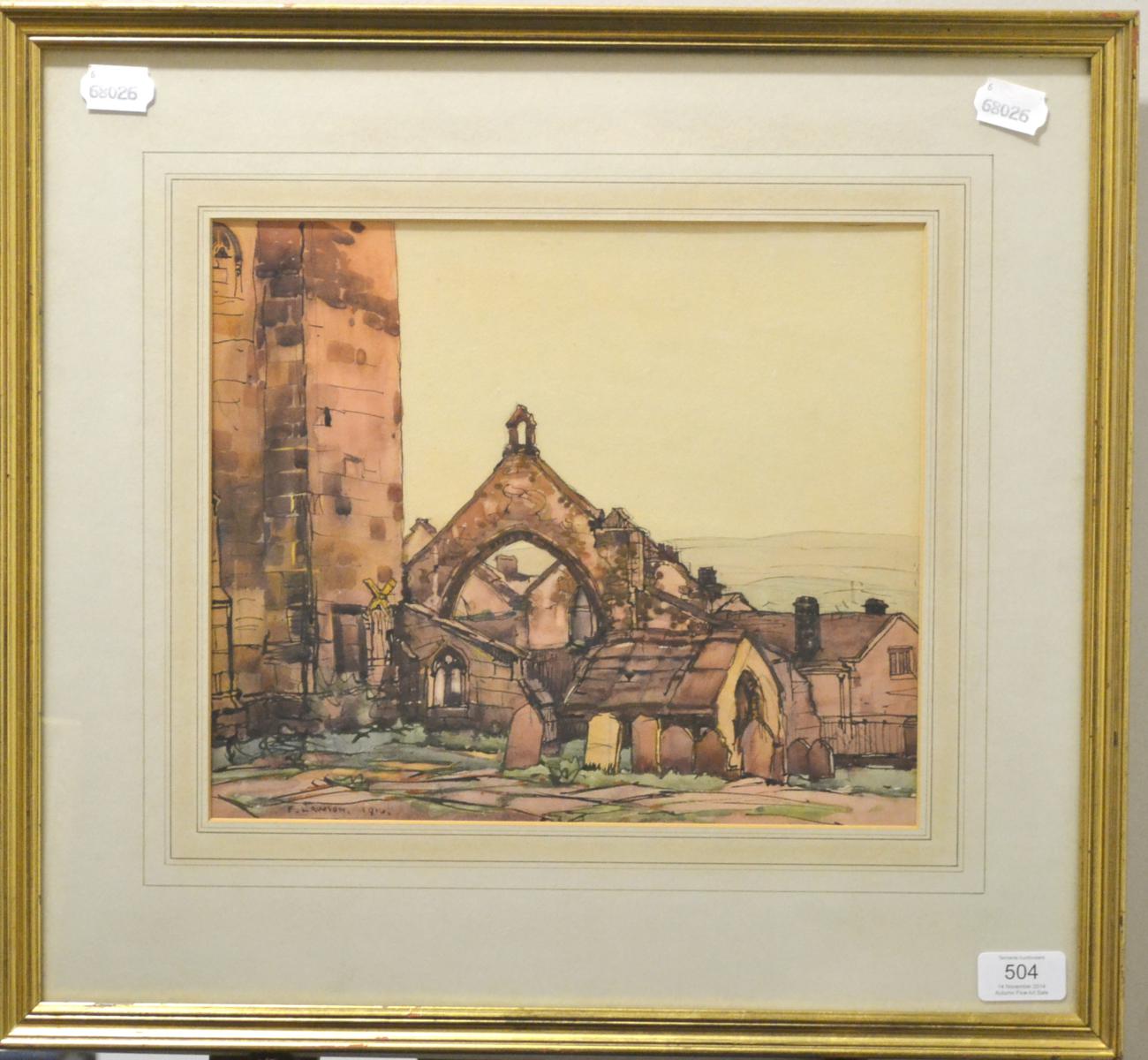 Frederick (Fred) Lawson (1888-1968) Dales Church  Signed and dated 1916, pen and ink and