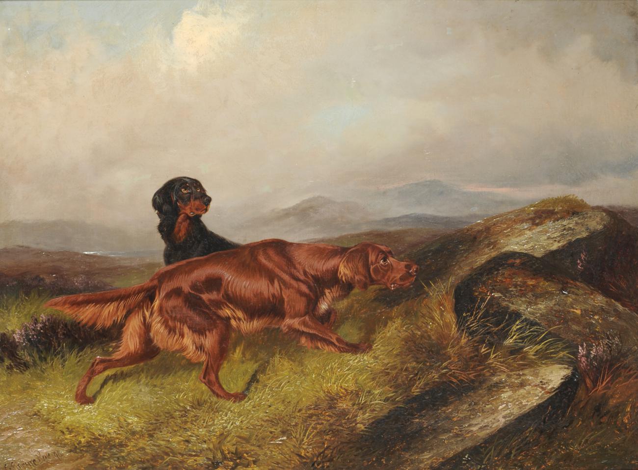 Colin Graeme Roe (fl.1858-1910) Two Setters in a moorland landscape Signed and dated (18)96, oil on