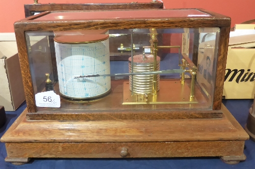 Short & Mason Barograph No. K 5964with 10 vacuum sections, clockwork mechanism and spare graph - Image 2 of 3