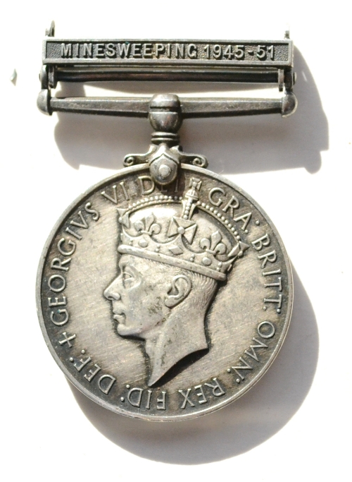 A Naval General Service Medal, 1915-62, with clasp MINESWEEPING 1945-51, awarded to D/JX.71164 W.H.