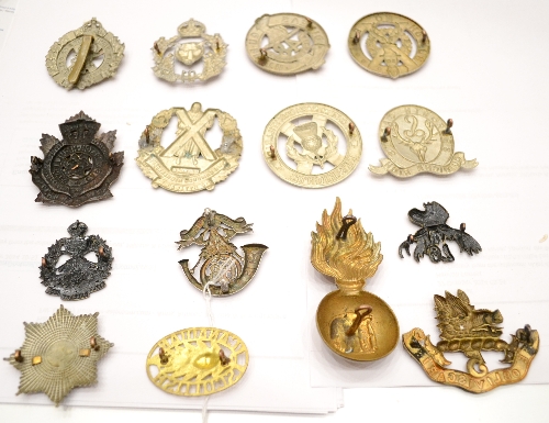 A Collection of Fifteen Canadian Cap Badges 1900 - 1914, in brass, bronze, bi-metal and white - Image 2 of 2