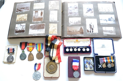 A First World War Belgian Gallantry Group of Four Medals, comprising British Military Medal (un-