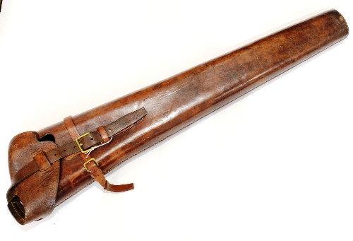 A First World War Private Purchase Leather Bucket for an SMLE Rifle, double stitched seams and