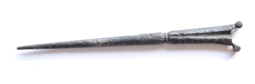 A 17th Century Steel Bodkin (Gun Cleaning Needle), of stiletto form with flat fluted gunstock type