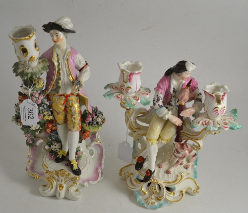 Two Continental figural candlesticks