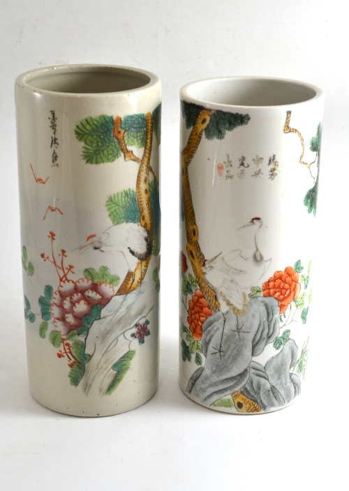 Two 19th century Chinese vases (a.f.) One vase with significant star crack and another hairline